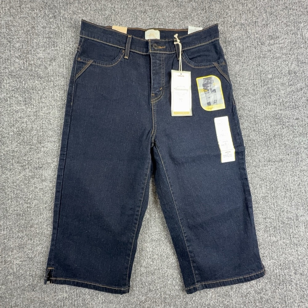 Y2K Levi's 512 Perfectly Slimming Skimmer Womens 10 Dark Wash Capri Stretch